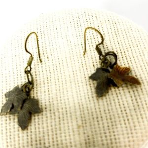 Gold-tone‎ Dangle Autumn Leaves Earrings